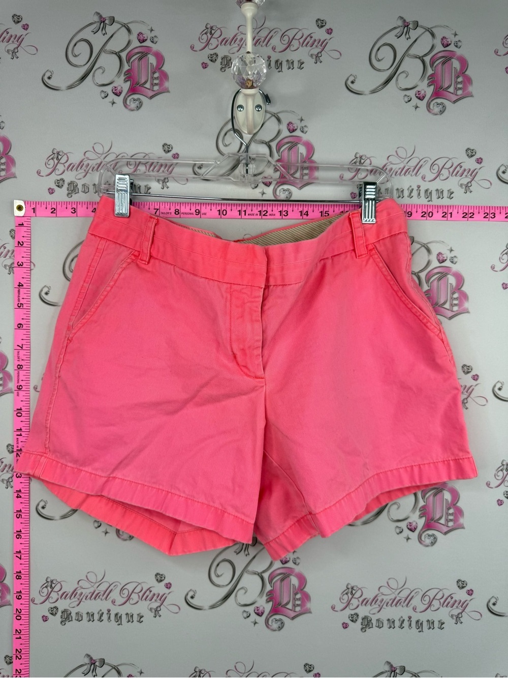 J. Crew chino shorts neon Bright Pink Cotton Chino Bermuda Shorts